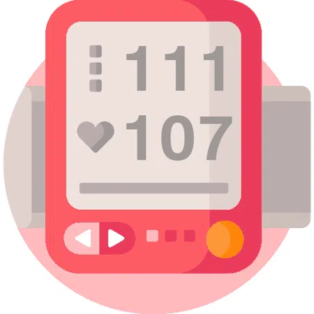 Blood pressure evaluation 111 over 107 mmHg