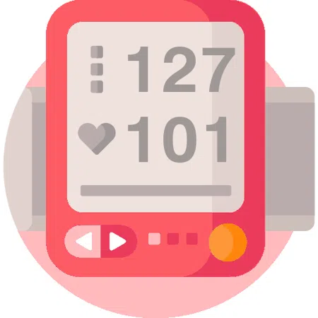 Blood pressure evaluation 127 over 101 mmHg