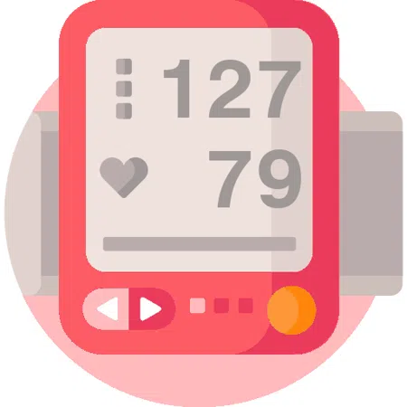 Blood pressure evaluation 127 over 79 mmHg