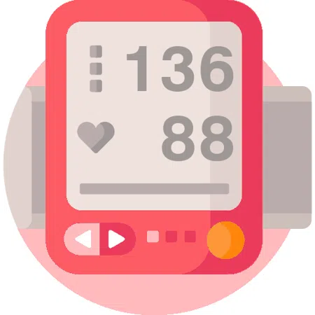Blood pressure evaluation 136 over 88 mmHg