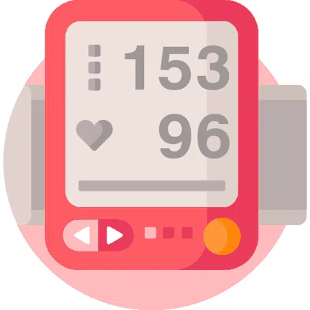 Blood pressure evaluation 153 over 96 mmHg