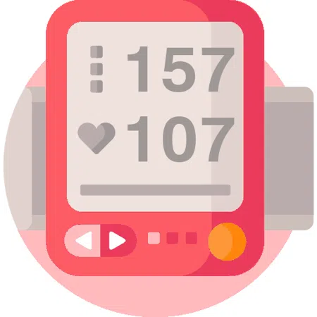 Blood pressure evaluation 157 over 107 mmHg