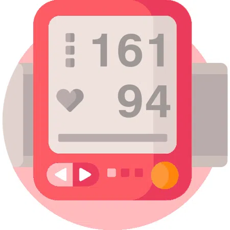 Blood pressure evaluation 161 over 94 mmHg