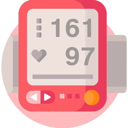Blood pressure evaluation 161 over 97 mmHg