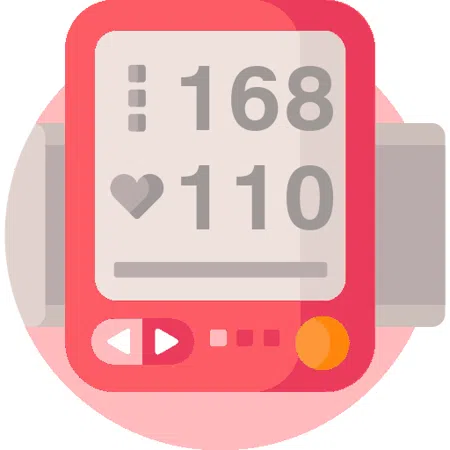 Blood pressure evaluation 168 over 110 mmHg