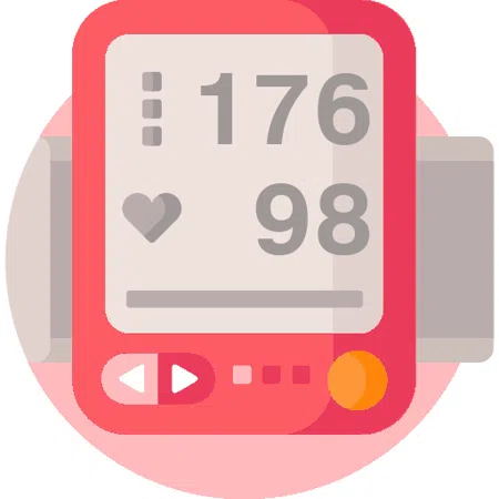 Blood pressure evaluation 176 over 98 mmHg